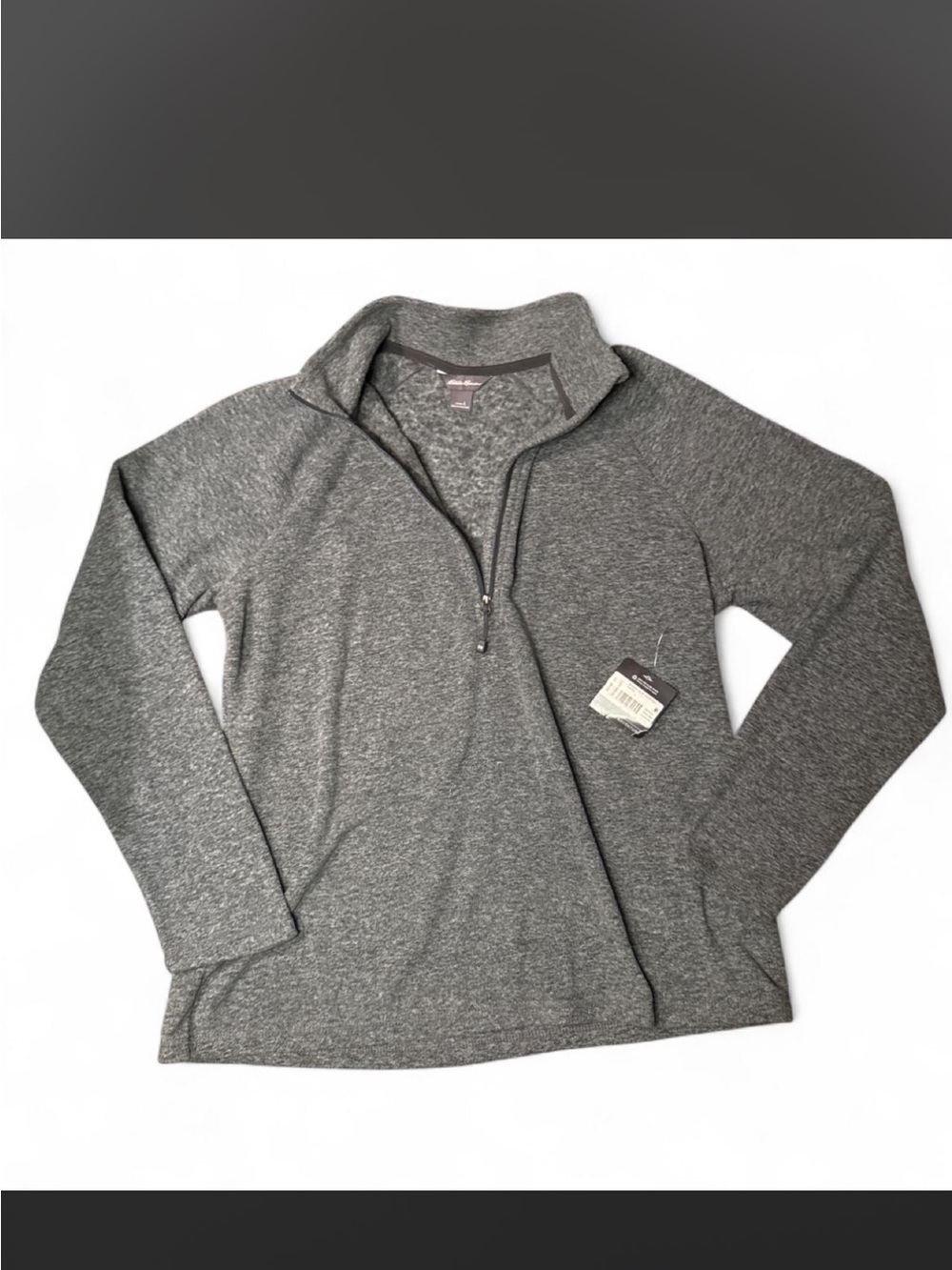 Eddie Bauer Women’s Gray Quarter-Zip Performance Sweater